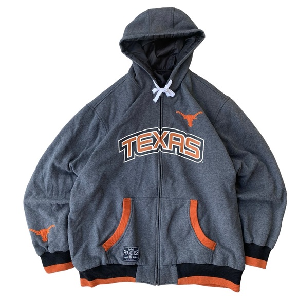 Texas University Of Austin Longhorns Reversible Insulated Hooded Jacket Zip Up - Picture 2 of 9